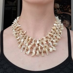 Vintage Polished Seashell Beaded Necklace